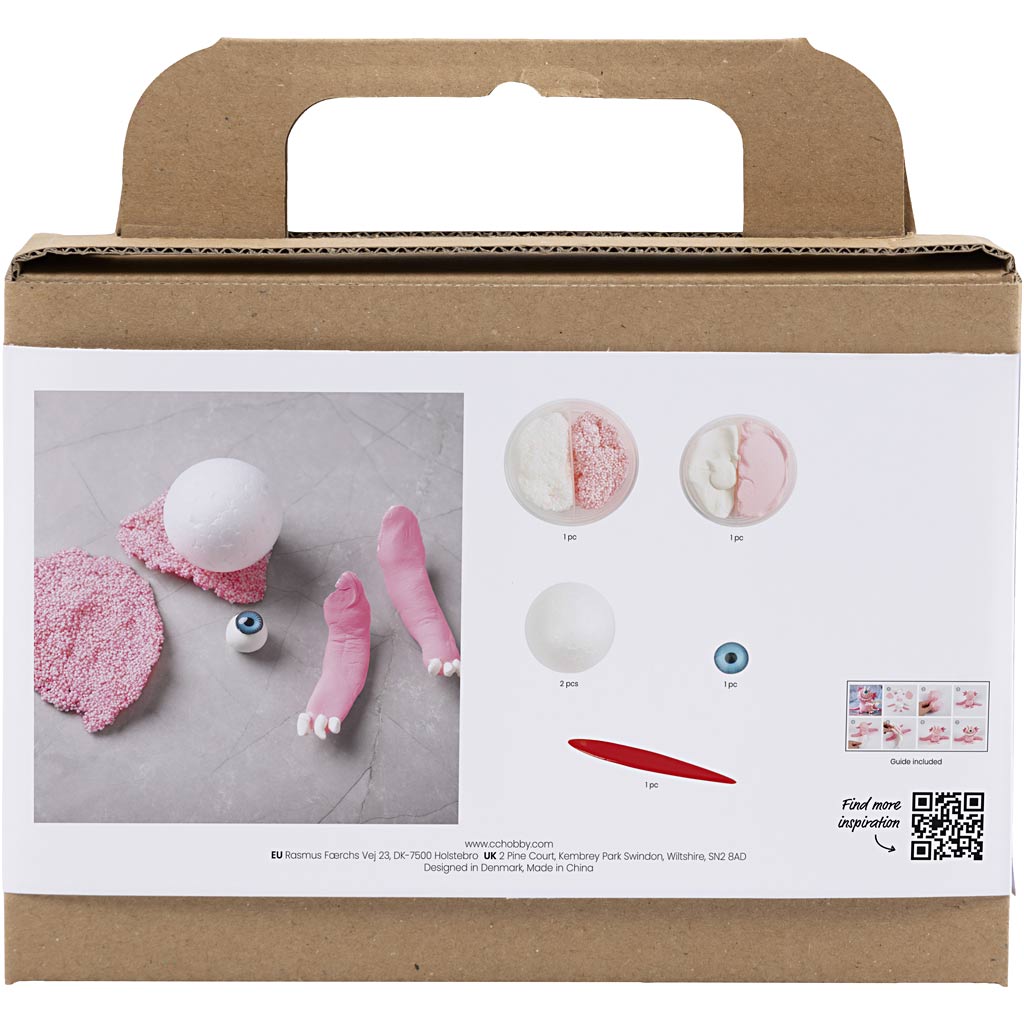 Creativ company mini kit de loisirs pour sculpture, Monster Sally, rose clair, 1 boîte