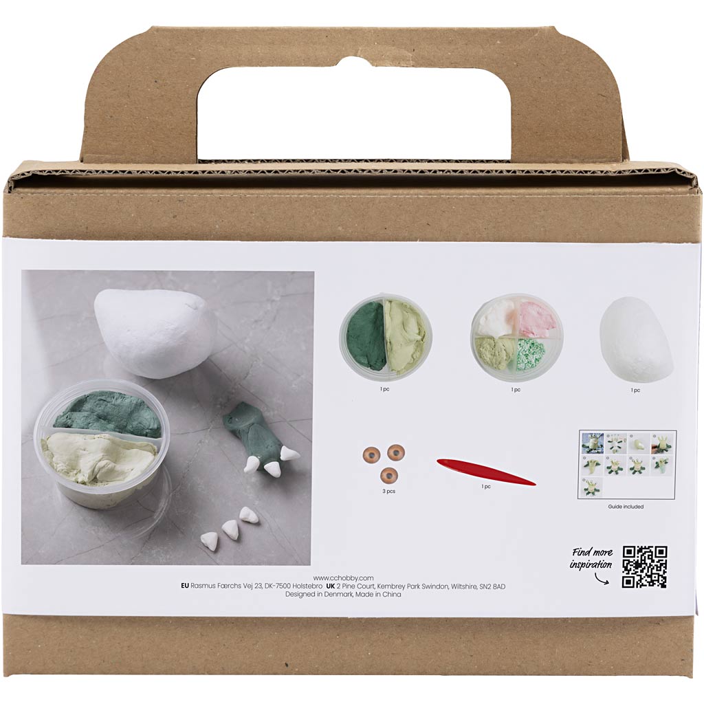Creativ company mini kit de loisirs sculptant, monstre lulu, vert clair, vert foncé, 1 boîte