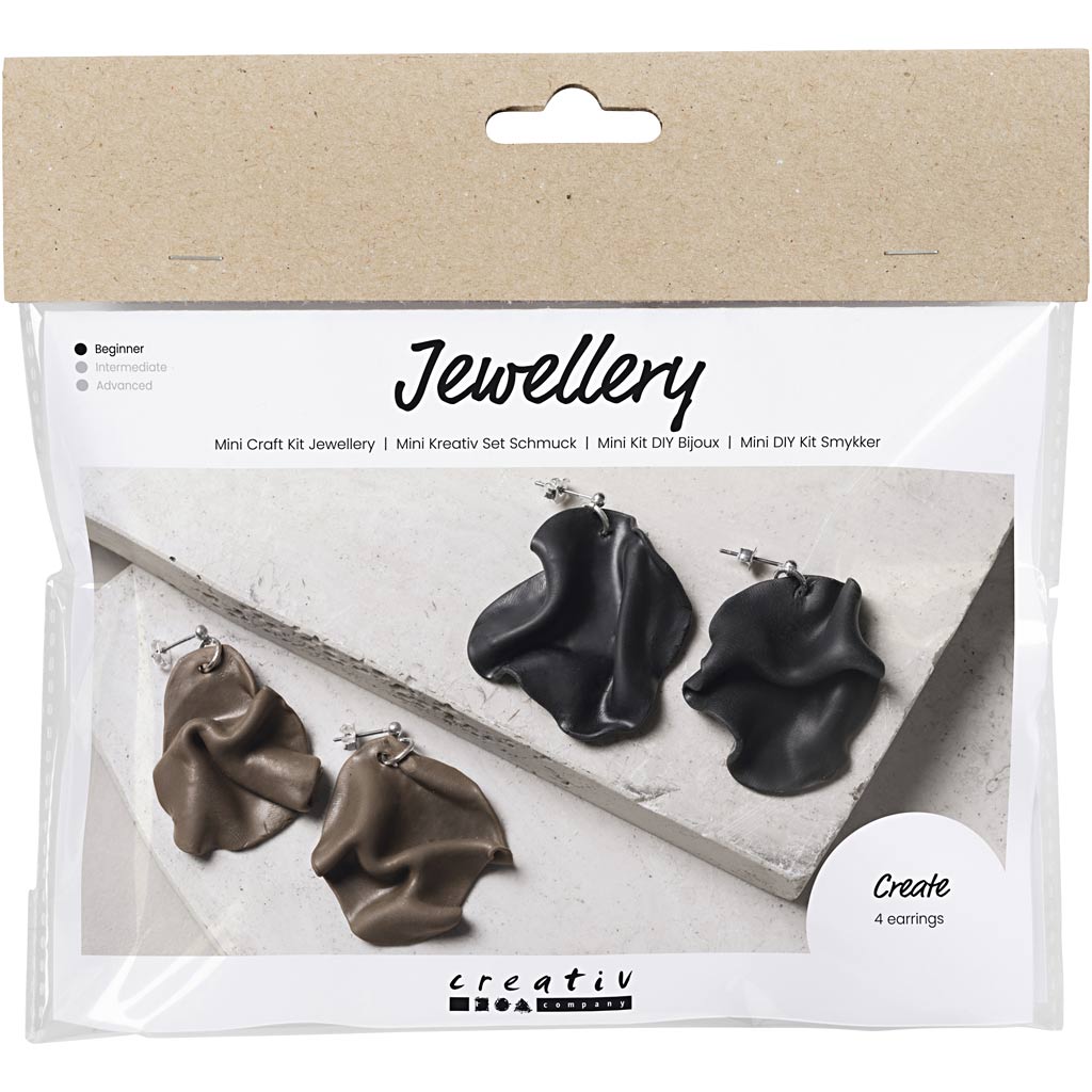 Creativ company mini hobby set bijoux, boucles d'oreilles courbées, 1 boîte