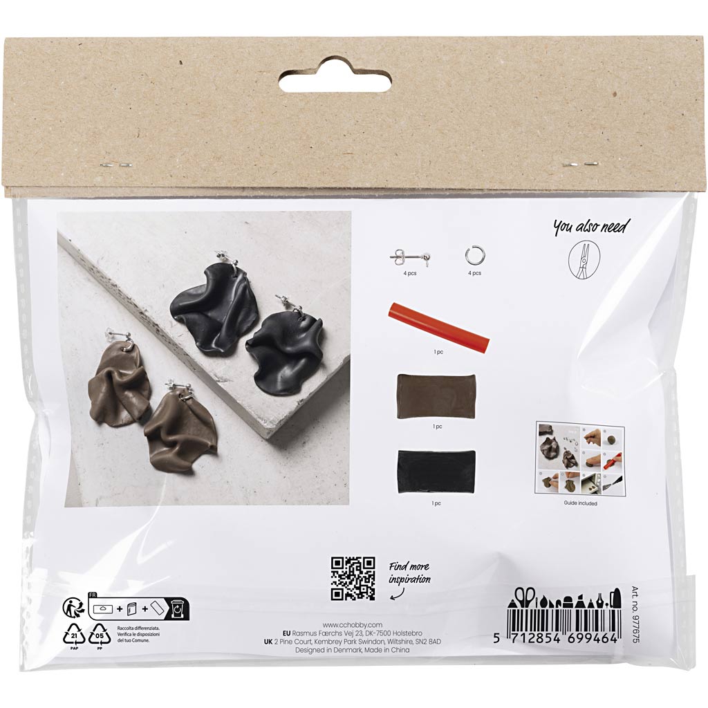 Creativ company mini hobby set bijoux, boucles d'oreilles courbées, 1 boîte