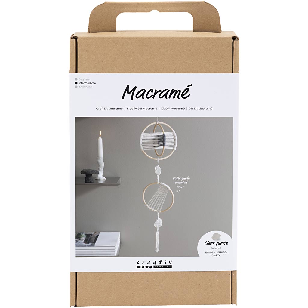 Creativ company hobby set macramé, mobile, gris, blanc cassé, 1 boîte