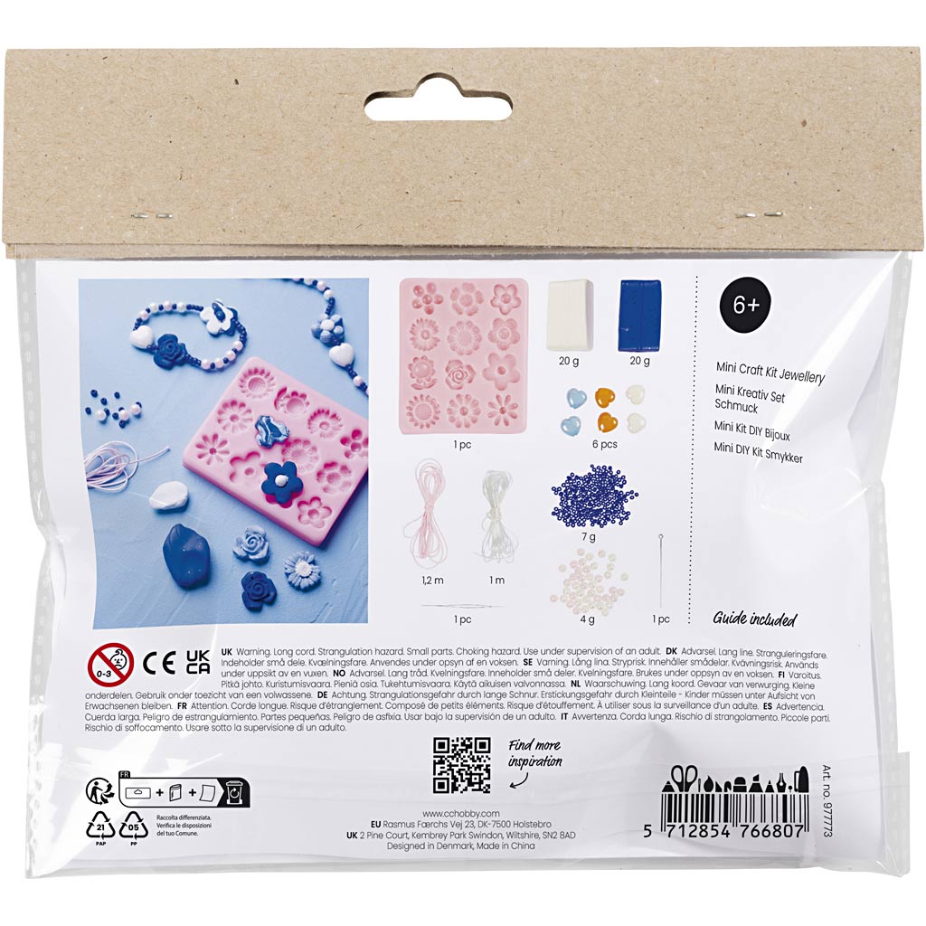 Creativ company mini hobby set bijoux, fleurs, différentes couleurs, 1 boîte