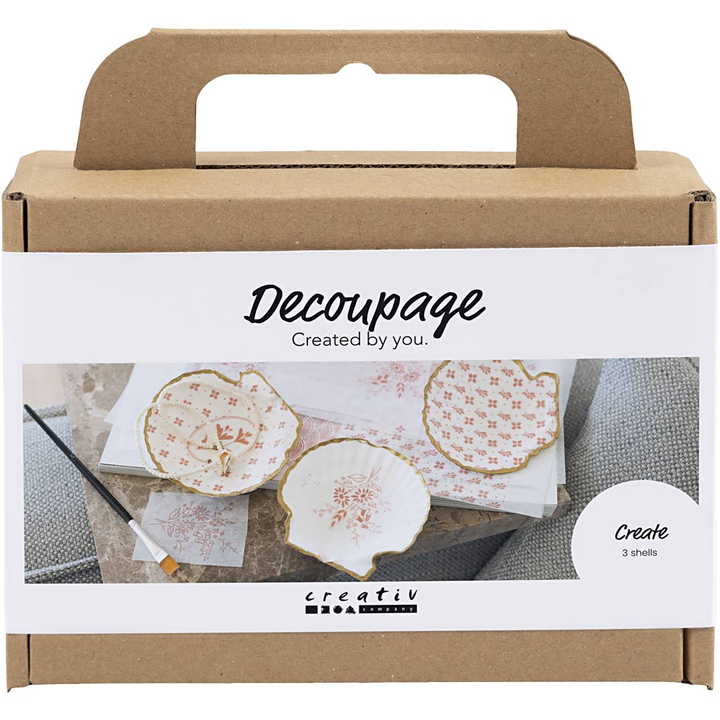 Creativ company mini hobby set découpage, coquilles de moules, rose clair, 1 boîte