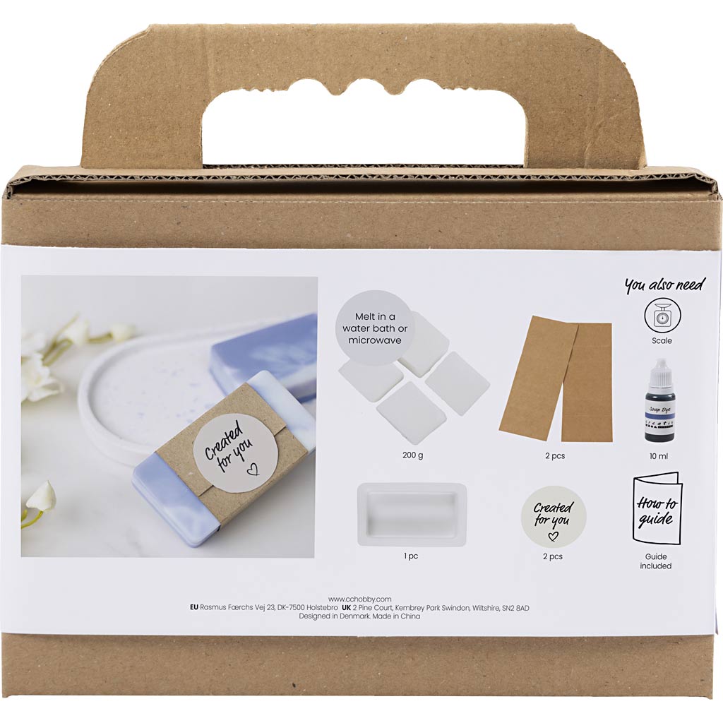 Creativ company mini kit de fabrication de savon, carré, violet clair, 1 boîte
