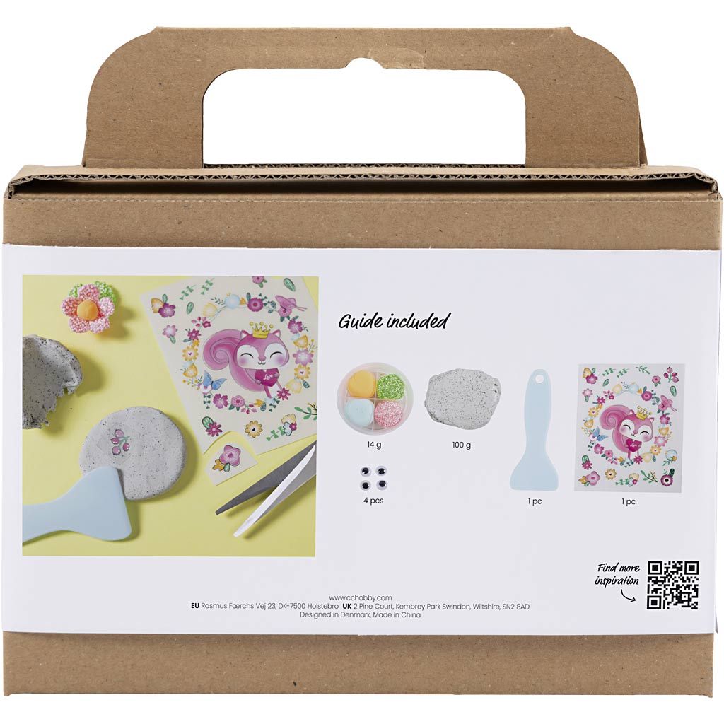 Creativ company mini hobby set modelage, pierre avec insecte, gris, rose clair, turquoise clair, 1 boîte