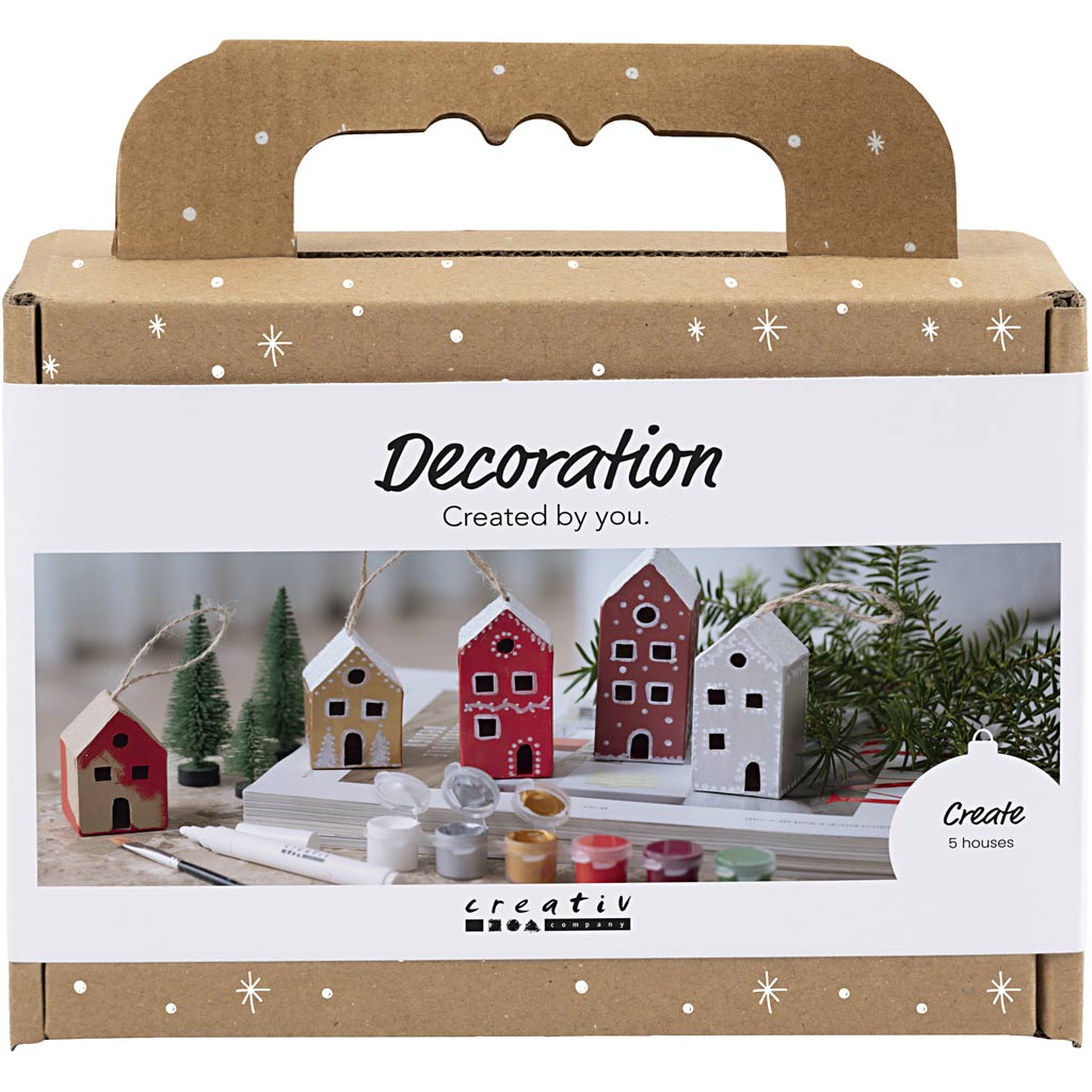 Creativ company mini hobby set décoration, maisons, peinture de Noël, 1 boîte