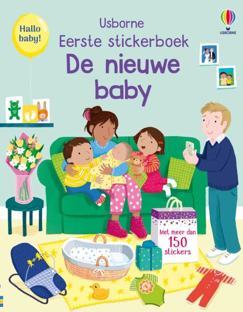 Premier livre d'autocollants Usborne - le nouveau bébé