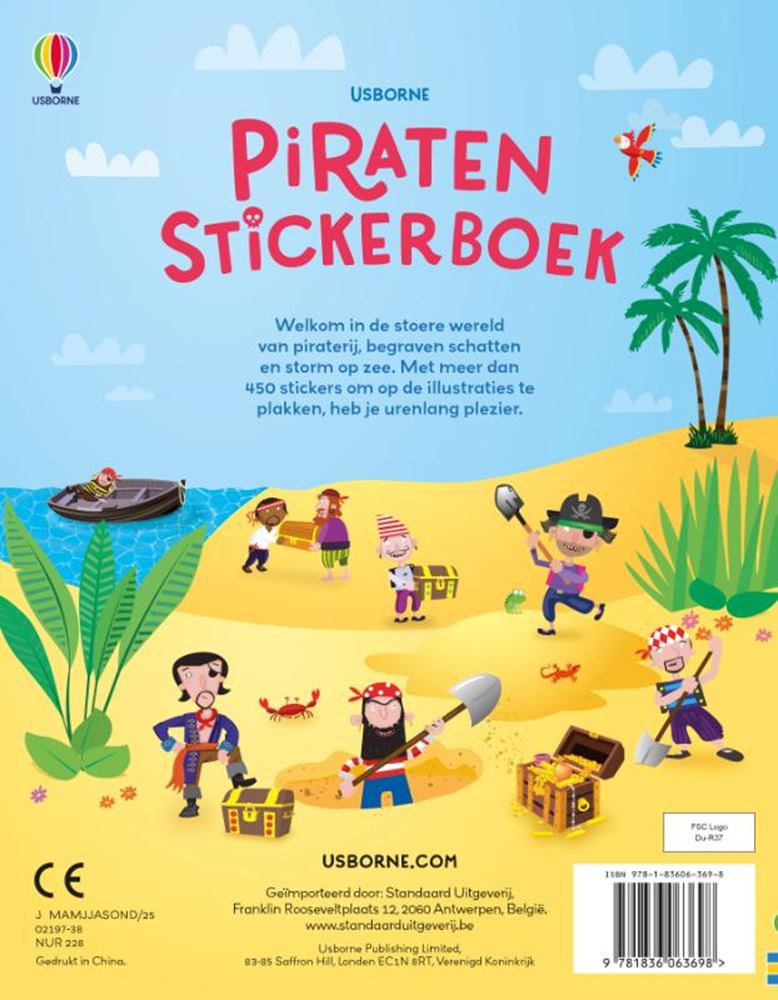 Livre d'autocollants pirates 5+