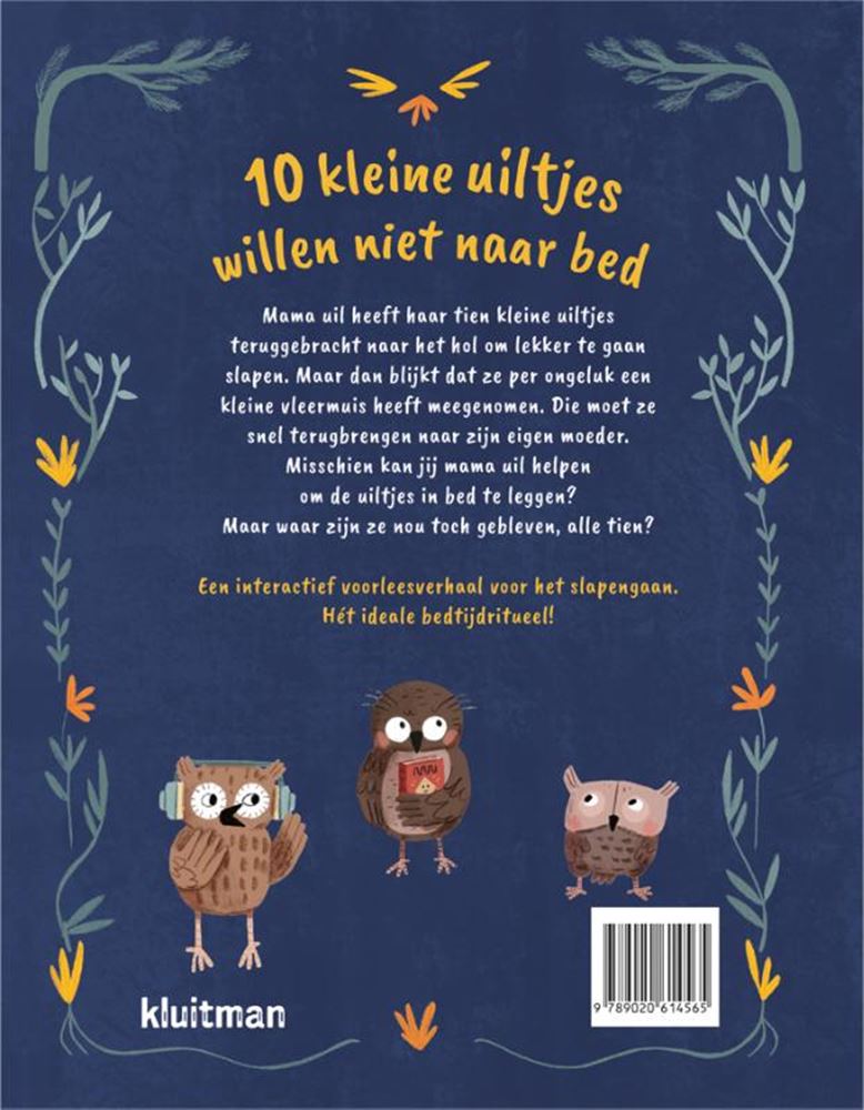 Editeur Kluitman Livre d'images 10 petites chouettes qui ne veulent pas se coucher