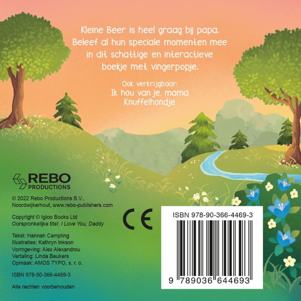 Rebo éditeurs je t'aime papa - livre de marionnettes à doigt