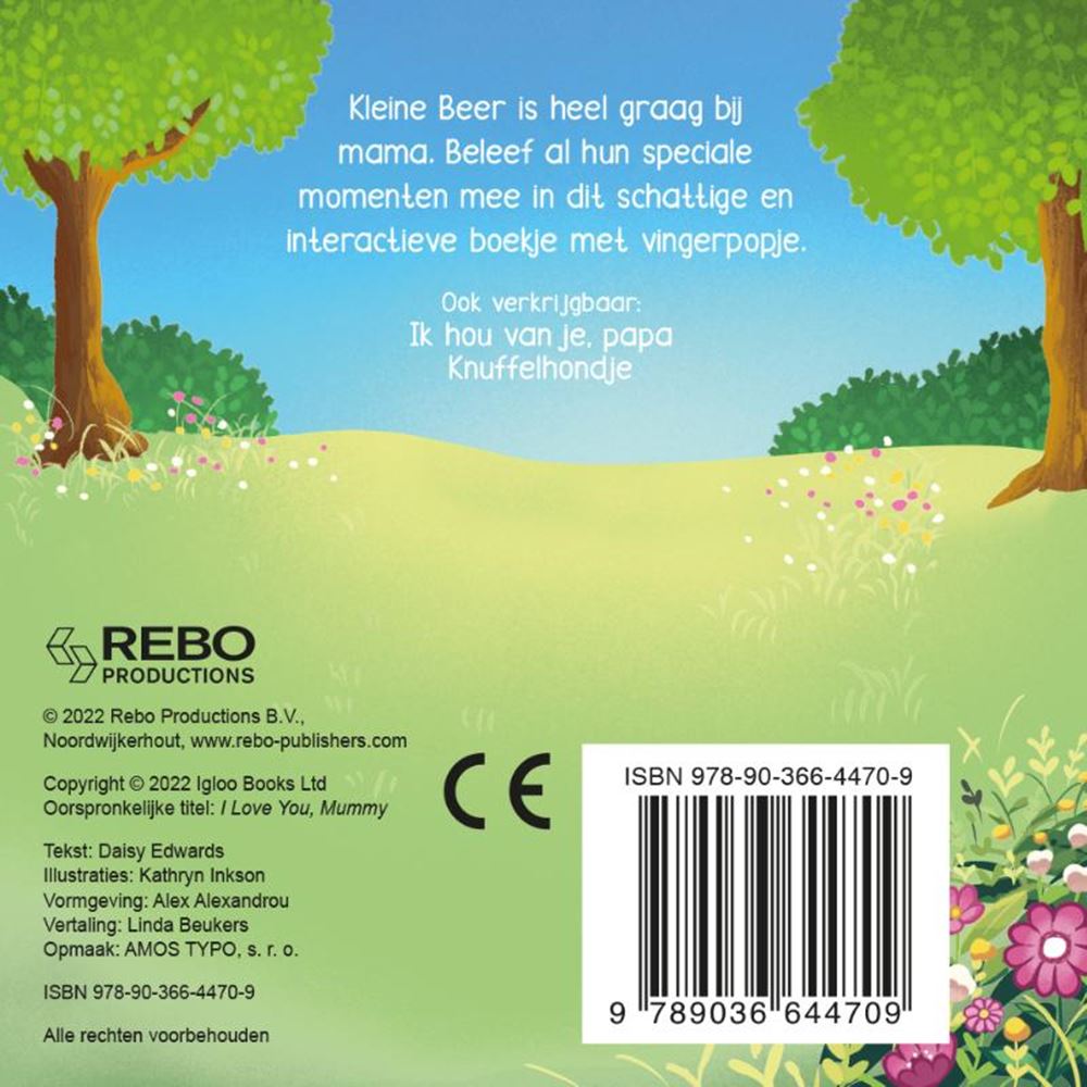 Rebo éditeurs je t'aime maman - livre de marionnettes à doigts