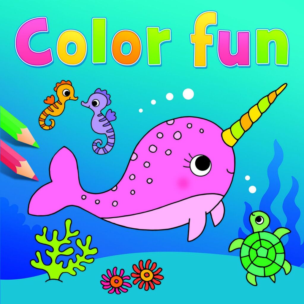 Livre de coloriage Deltas, animaux aquatiques