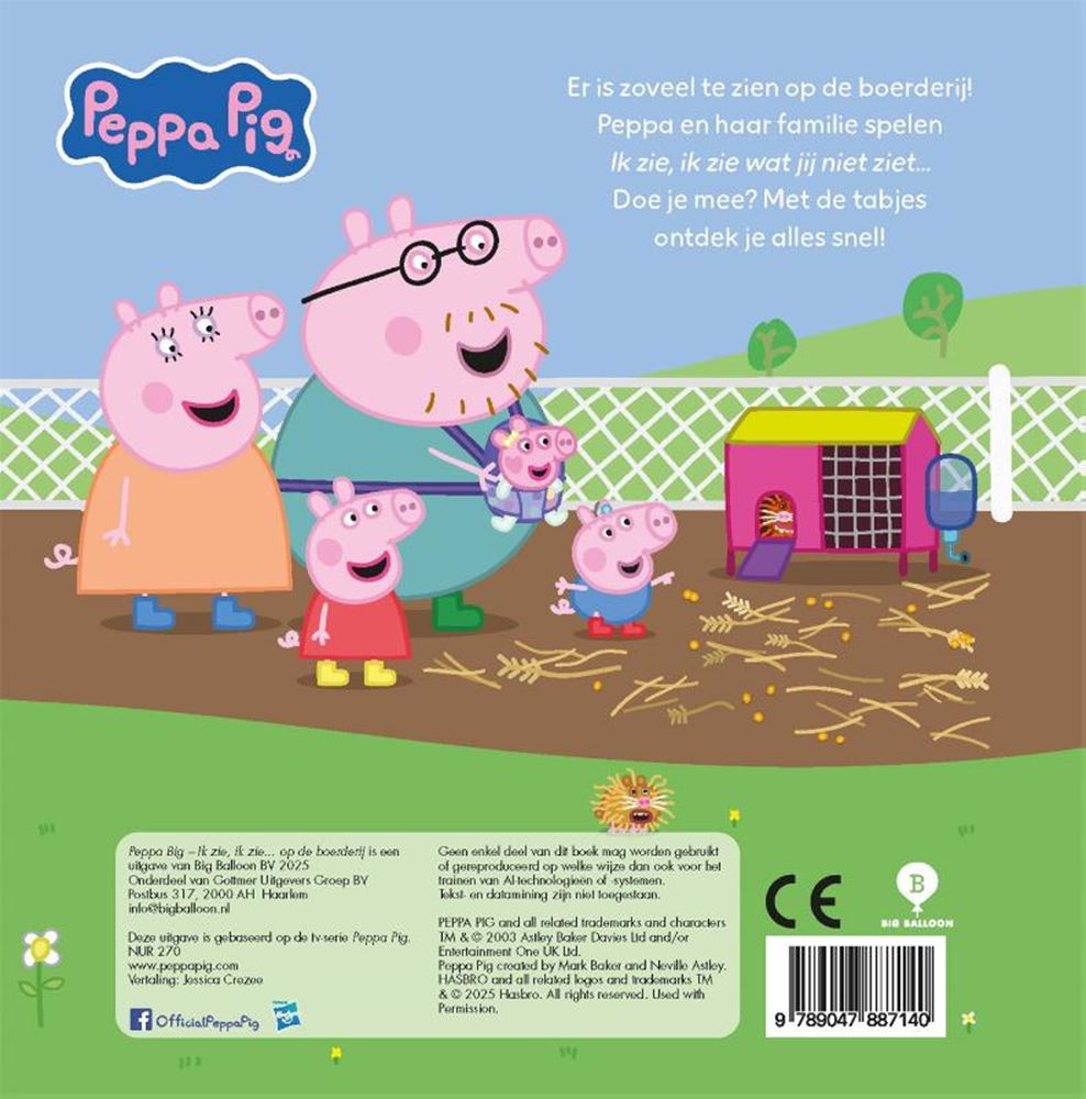 Gros ballon Peppa Pig - Je vois, je vois à la ferme