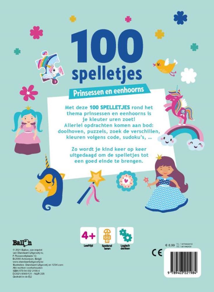 Éditeur standard 100 jeux - princesses et licornes (4+)