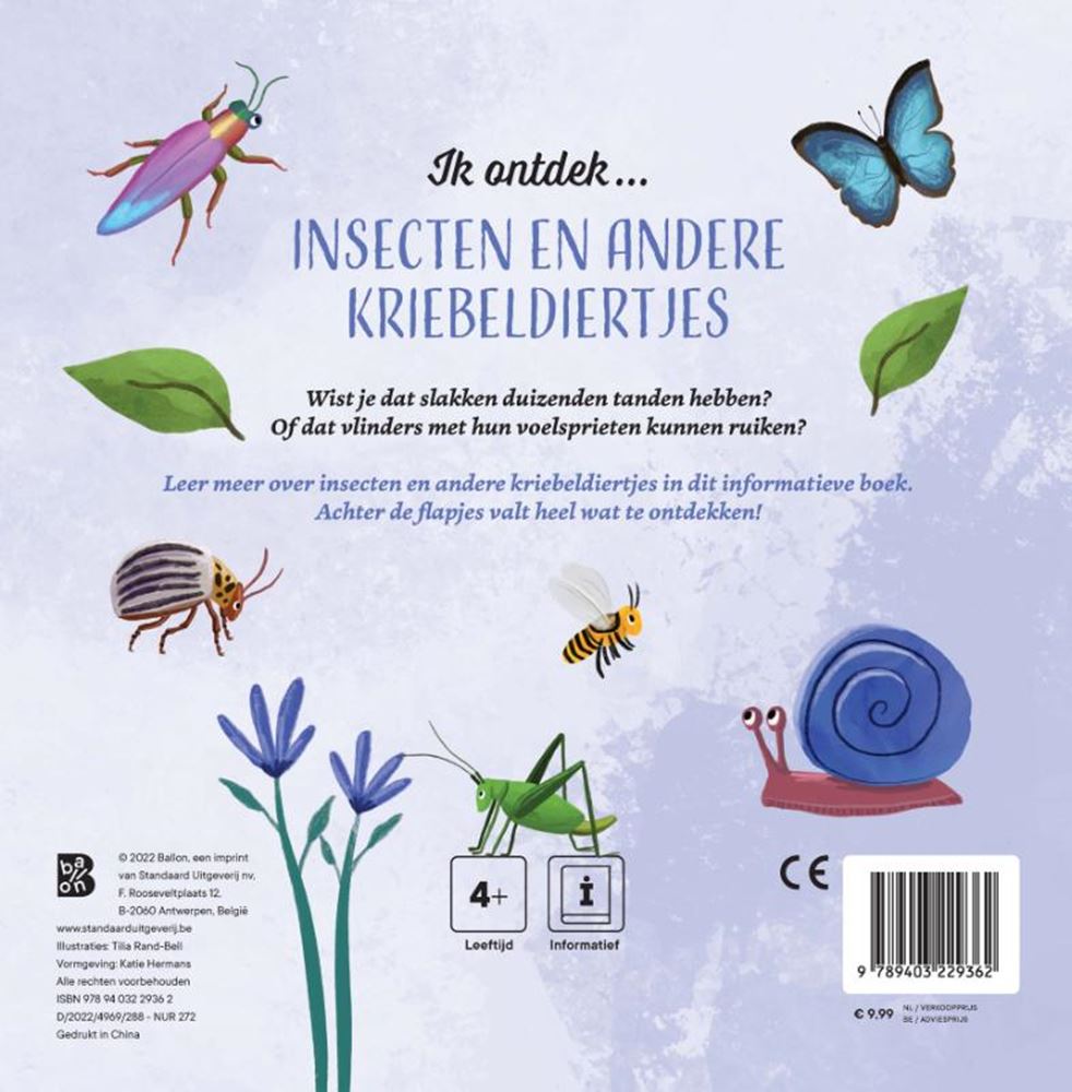 Livre à rabat standard de l'éditeur - Je découvre les insectes et autres animaux chatouilleux