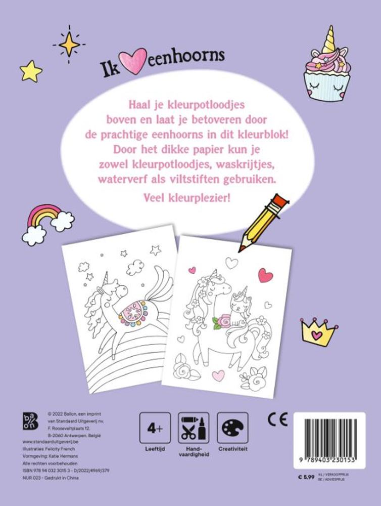 Bloc de couleur licornes d'édition standard