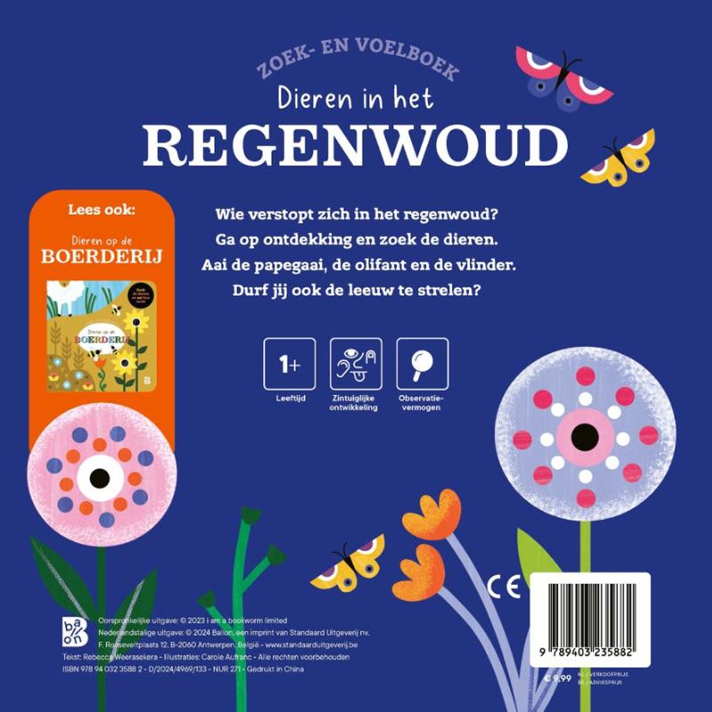 Livre de recherche et de sensation d'éditeur standard - animaux dans la forêt tropicale 12m+