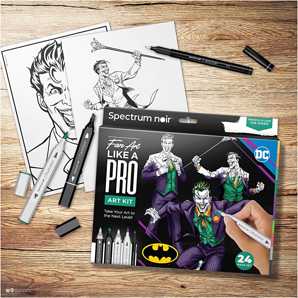 Creativ company hobby set illustration, héros et méchants : joker, différentes couleurs, 1 boîte
