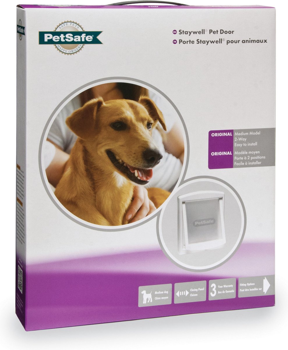 Chatière pour chien Petsafe 740 - blanc transparent - moyen - 35 x 26,5 cm