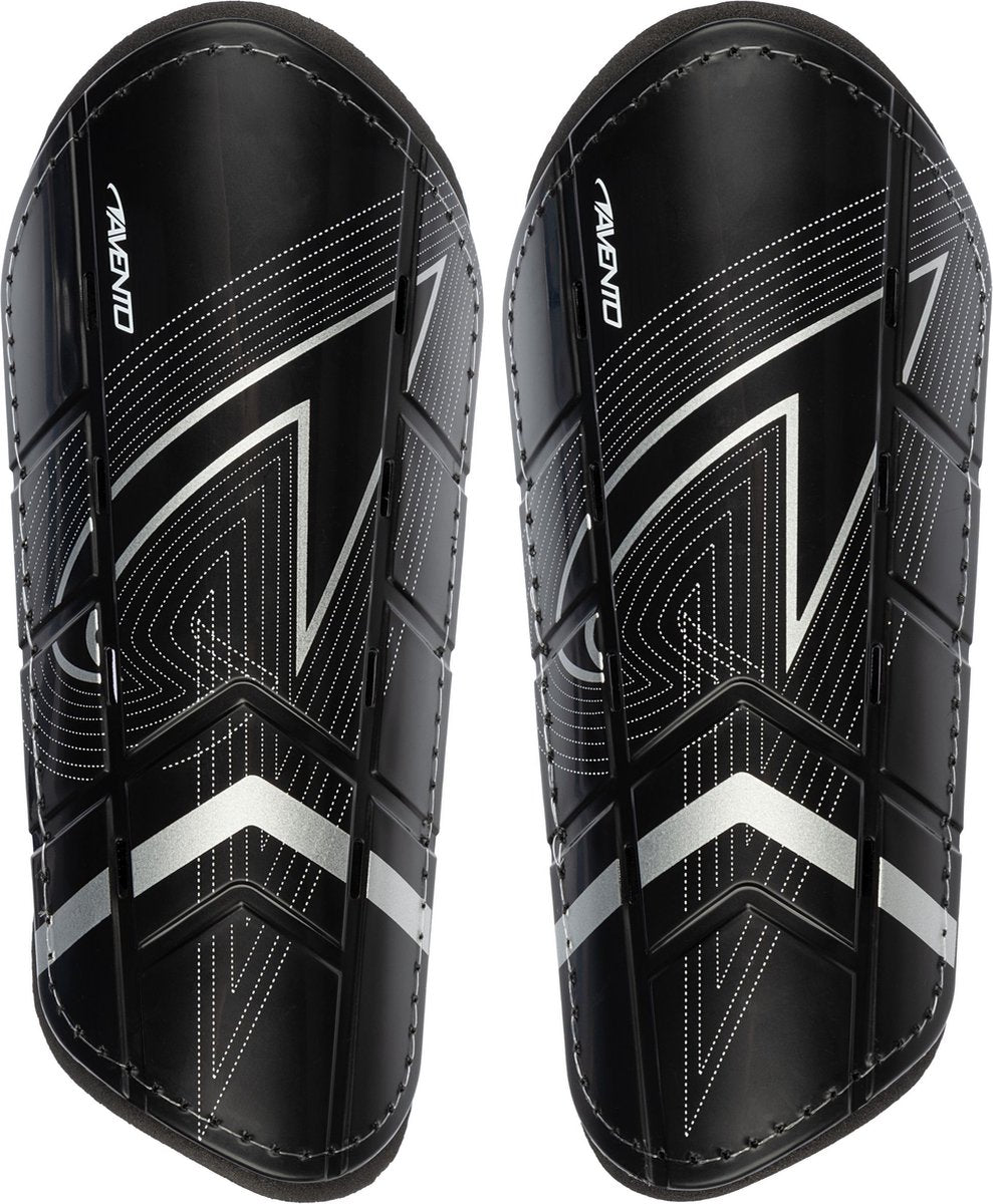 Avento scheenbeschermers - double strap - zwart - maat s