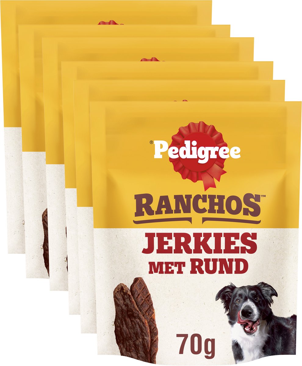 Snacks pour chiens Pedigree - Ranchos Jerkies - Bœuf - 7x70g