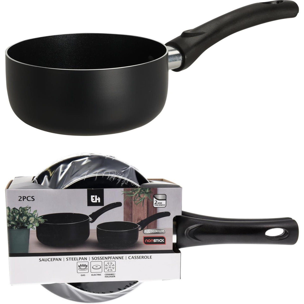Excellent ensemble de casseroles en aluminium, ustensiles ménagers, 2 pièces