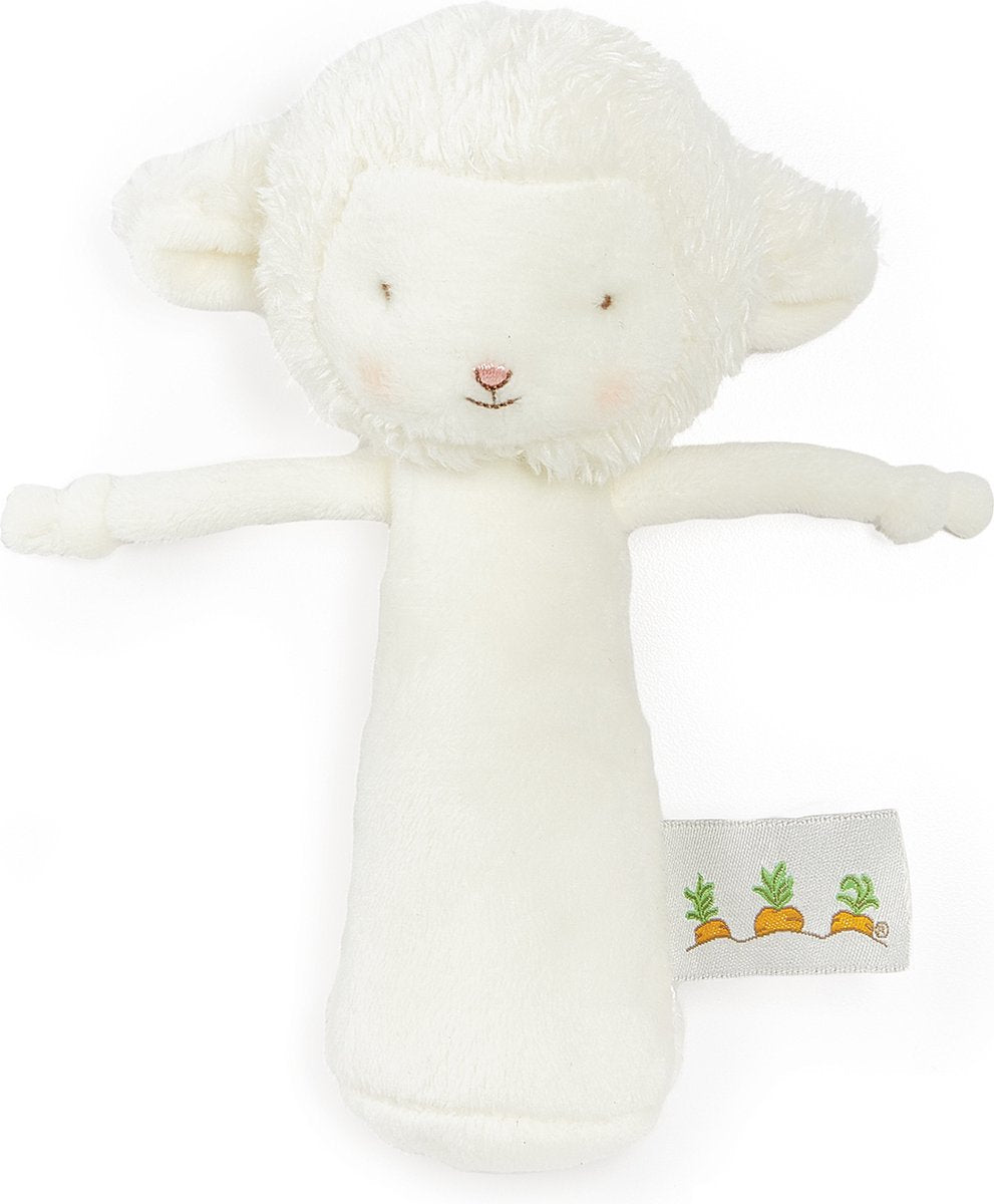 Bunnies by the bay hochet agneau - peluche - détails brodés - 16 cm - blanc