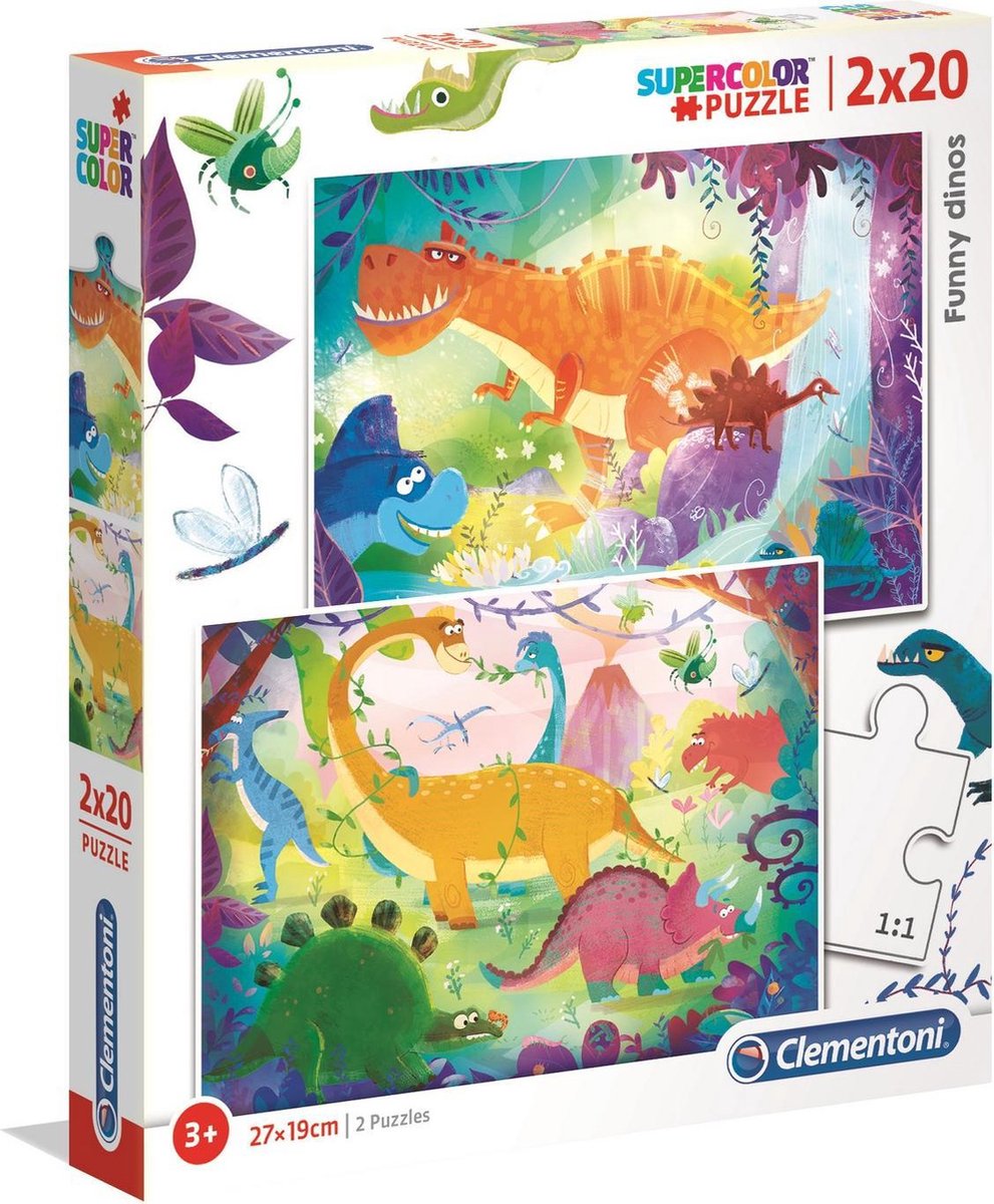 Clementoni puzzle dinosaures drôles, 2x20pcs.