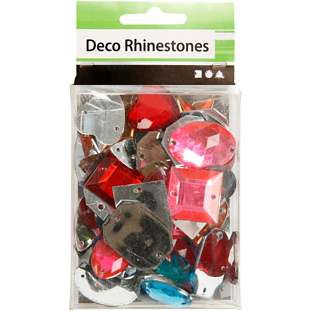 Strass Creativ Company, taille 10-17 mm, env. 50 pièces, différentes couleurs, 15 g 1 boîte