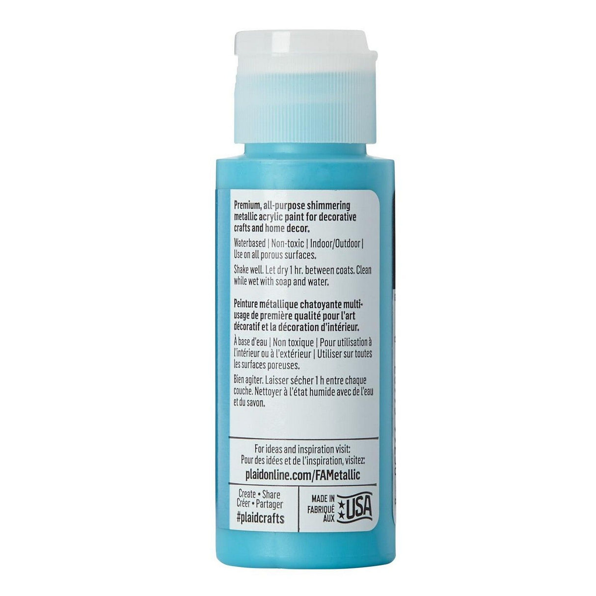 Folkart • peinture acrylique métallisée turquoise chatoyant 59ml