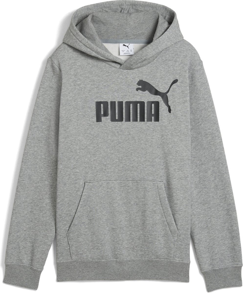 Puma ess non. 1 logo sweat à capuche fl b pull unisexe - gris moyen chiné
