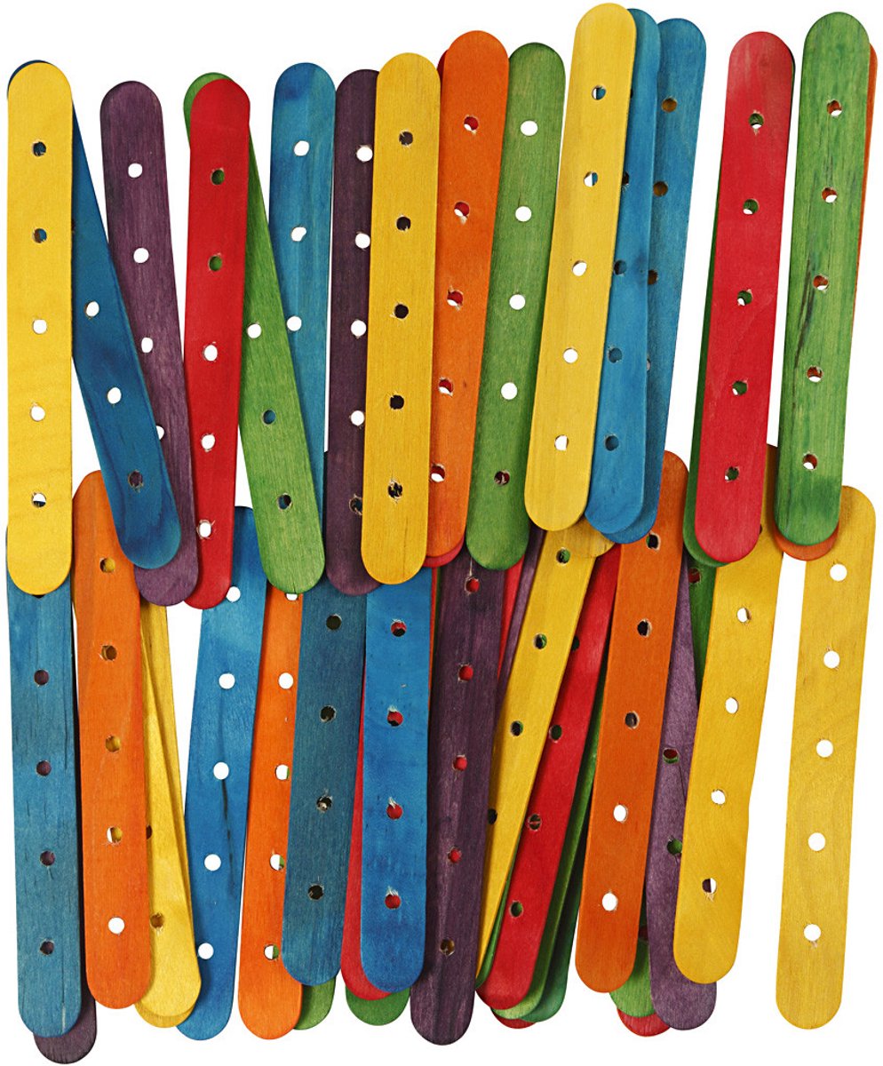 Société créative https : www.ccobby.nl bâtons de construction-l-15-cm-b-1-8-cm-hole size-4-mm-diverse-colours-500-div-1-box