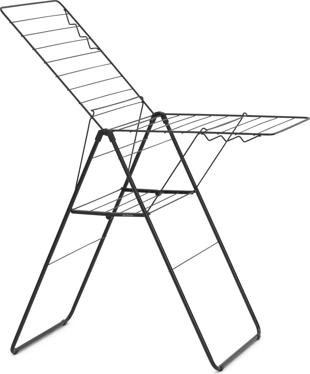 Brabantia hangon étendoir 20m - étendoir à linge pliable - noir mat
