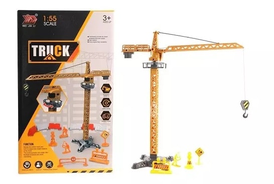 Jonotoys camion mini grue à tour échelle 1 55 environ 42cm de haut