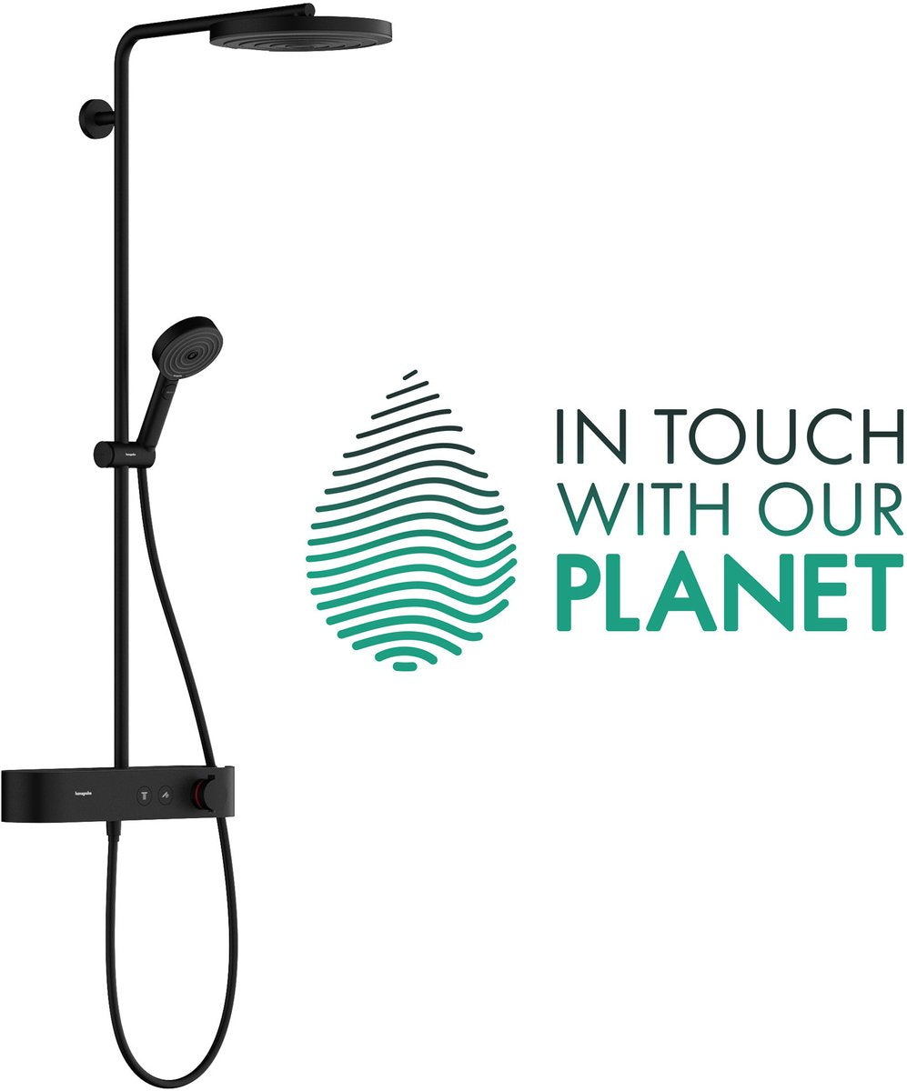 Hansgrohe pulsify s showerpipe 260 1jet ecosmart avec tablette de douche select 400 noir mat