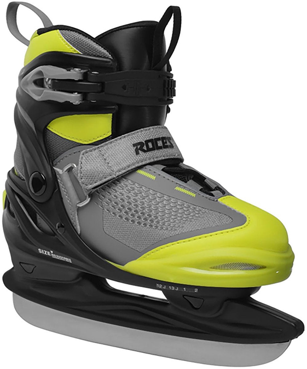 Roces – moody ice x boy – patins réglables – patins pour enfants – noir vert – maintien supplémentaire de la cheville confort fit – taille 36-40