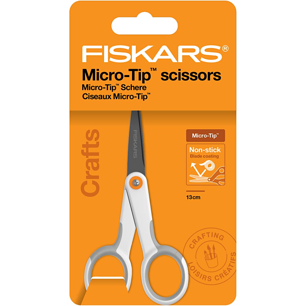 Creativ company fiskars ciseaux généraux antiadhésifs, l: 12 cm, droitier, 1 pièce