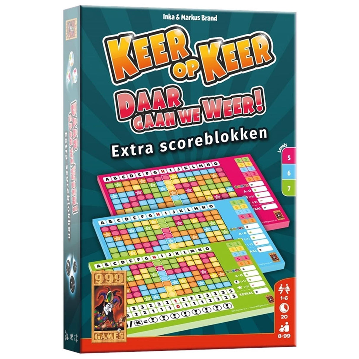 999Games Blocs de score Time after Time niveau 5 6 7 papier 3 pièces