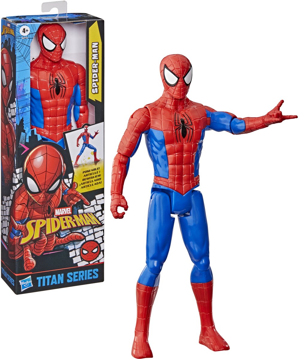Hasbro – figurine Spider-Man, jouet classique rouge bleu de 30 cm.