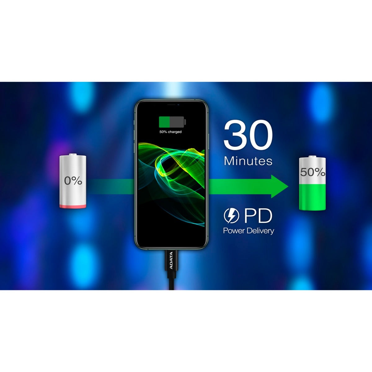 Adata Adata USB 2.0 Câble de charge, USB-C à Lightning