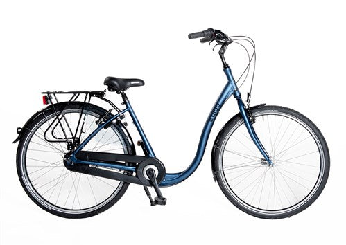 Aldo 28 pouces vélo à entrée basse confort aluminium 7v roue libre bleu