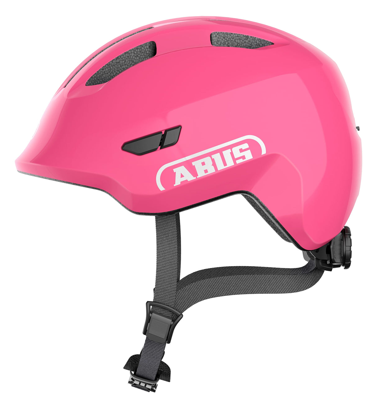 Casque pour enfants Abus smiley 3.0 - casque de vélo avec ajustement profond, designs adaptés aux enfants et espace pour une tresse - pour filles et garçons - rose brillant, taille s