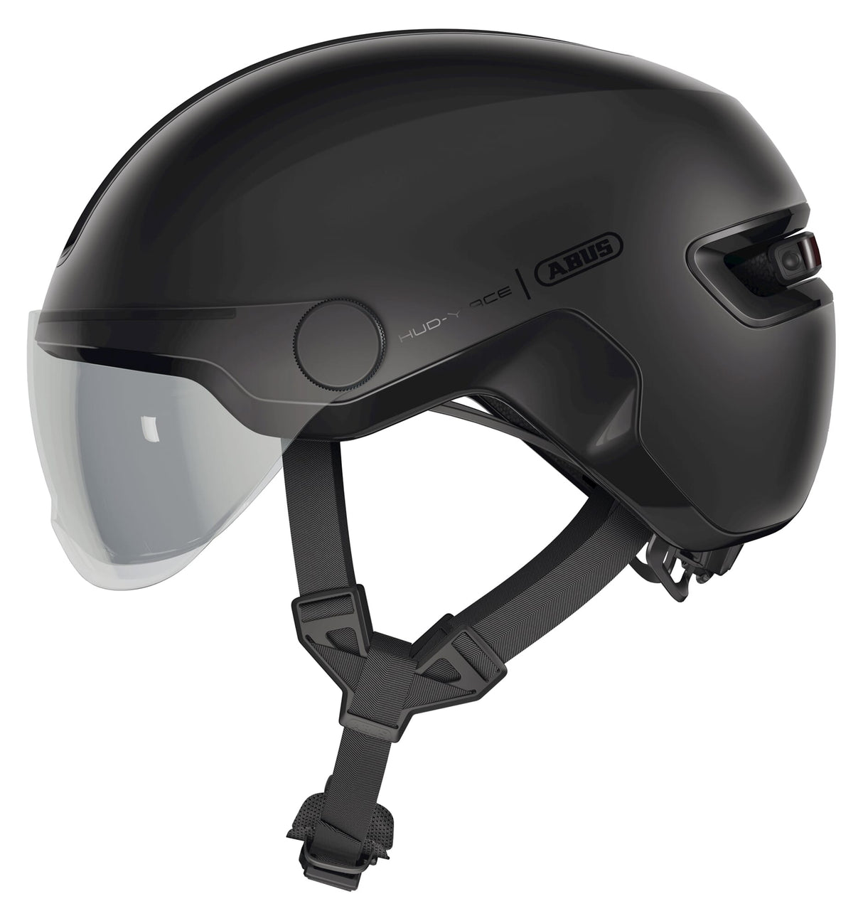 Casque de vélo Abus Hud-y Ace Velvet noir S - 51-55 cm - noir - adapté pour une utilisation sur vélos électriques - vélos de ville - 400 g