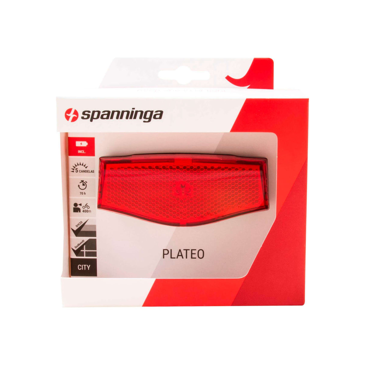 Plaque d'éclairage arrière Spanninga Batterie XB 50 80 mm