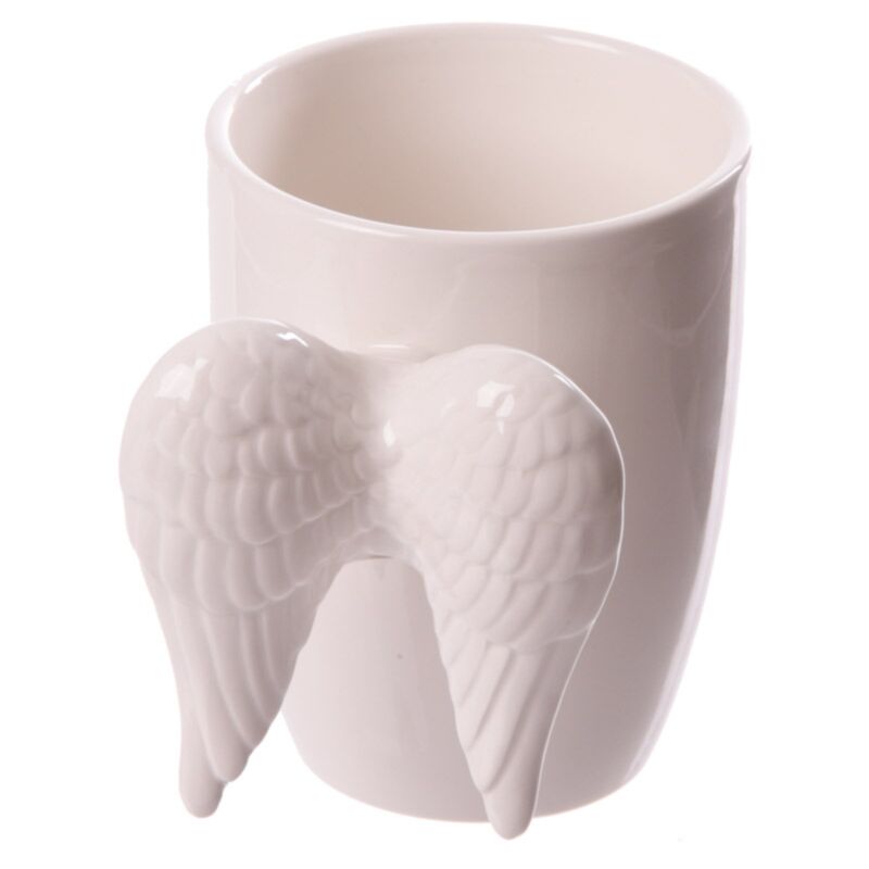 Mug en céramique avec anse en forme d'aile d'ange