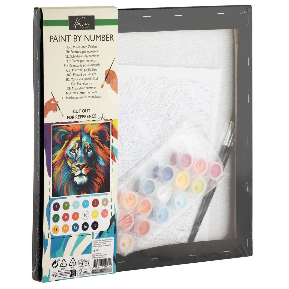 Nassau peinture par numéro lion 30cm