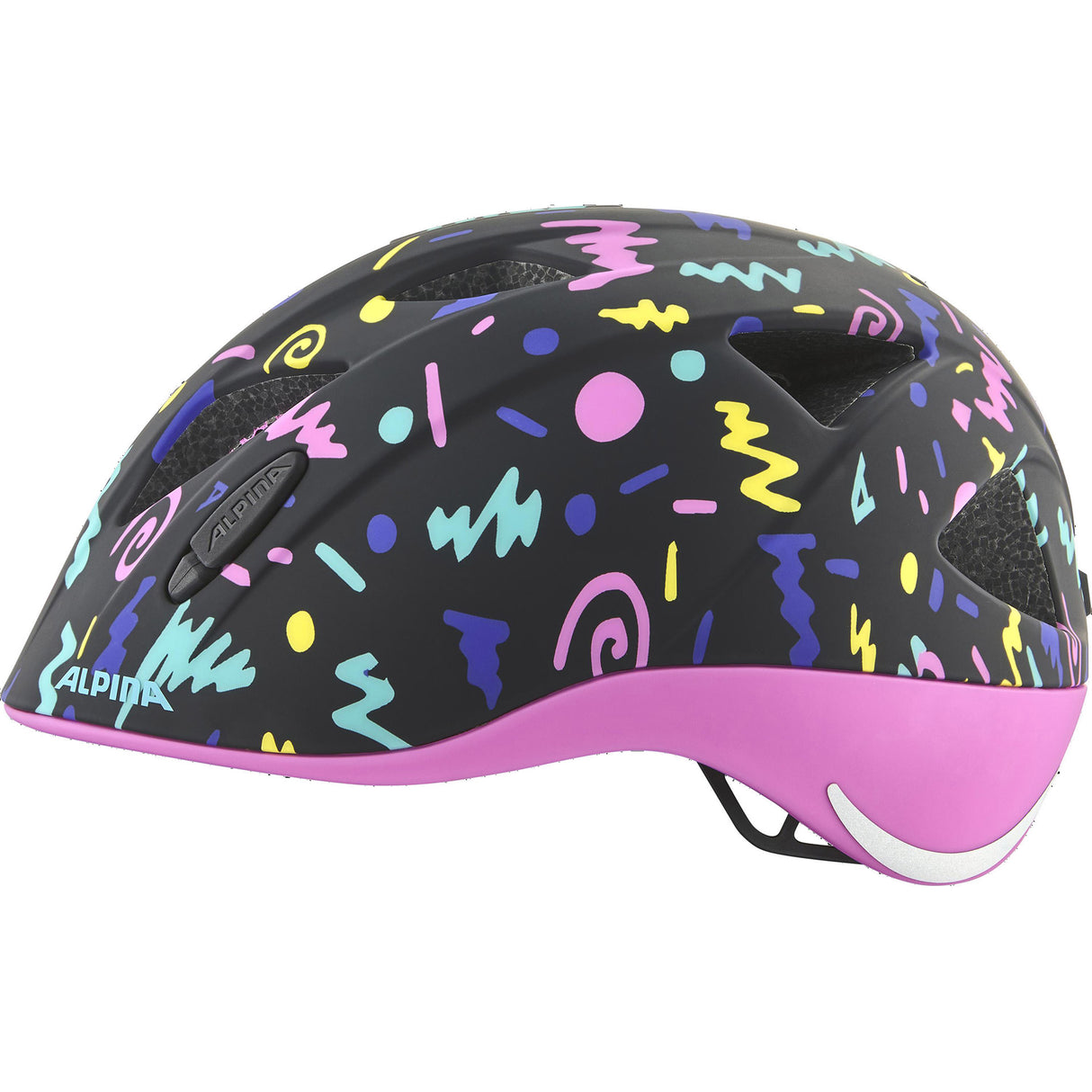 Olympic sportswear alpina sports casque pour enfants ximo flash noir-confetti 47-51 mat