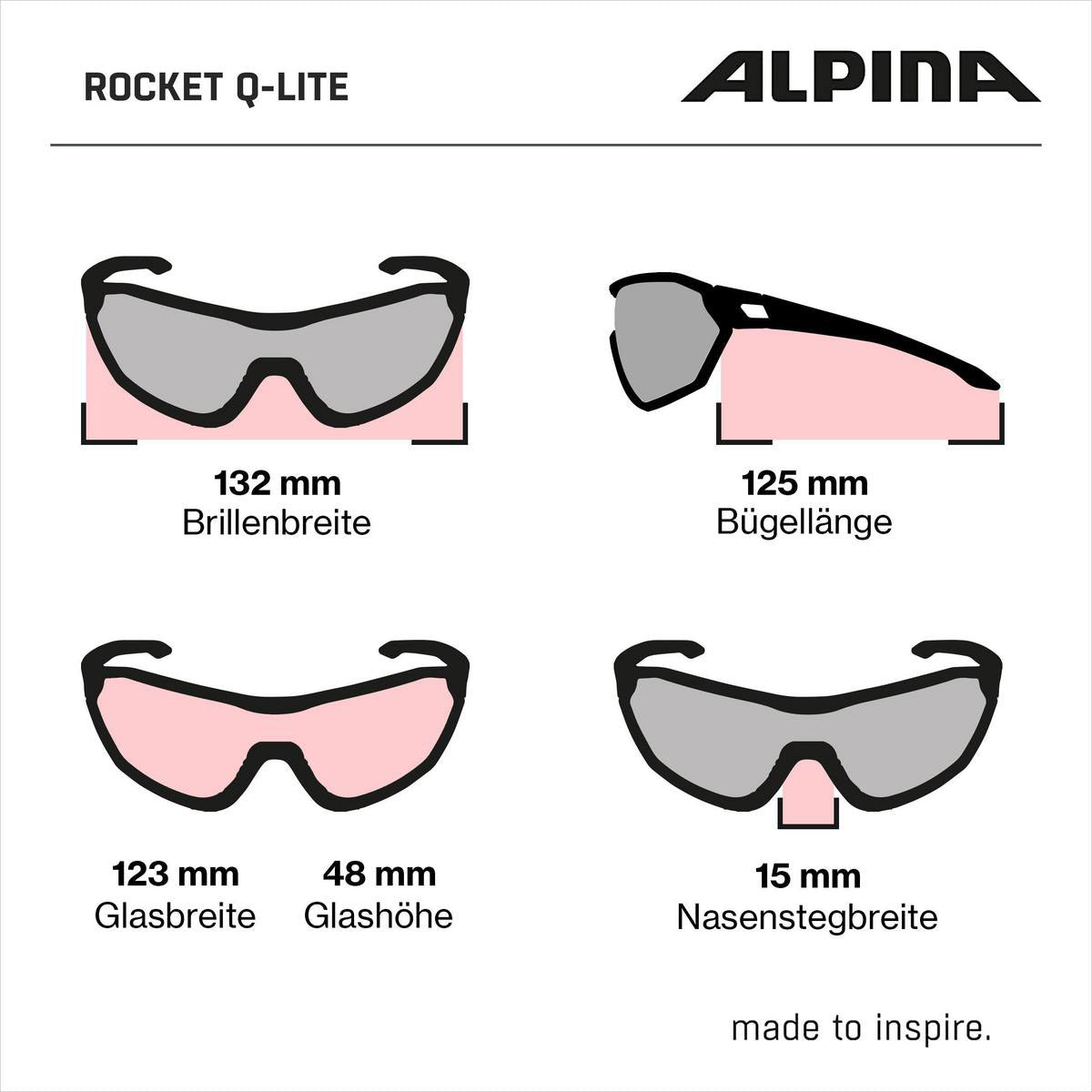 Vêtements de sport olympiques alpina sports lunettes de sport rocket q-lite bleu clair mat