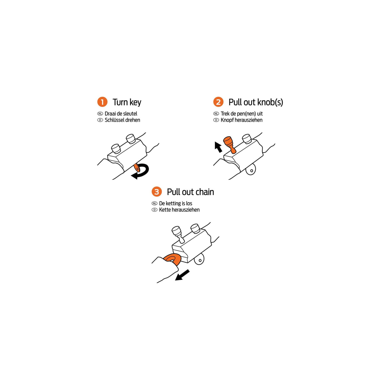 Lock de chaîne Hawk Black 100cm