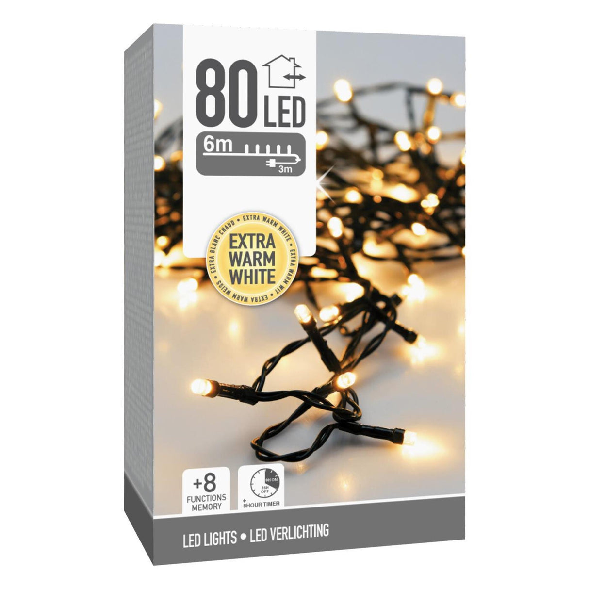Lumières de Noël 80 LED blanc très chaud